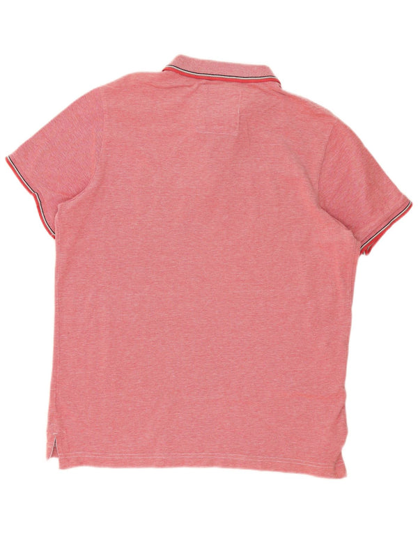 Superdry Polo Shirt til mænd 2XL Pink Flecked Bomuld