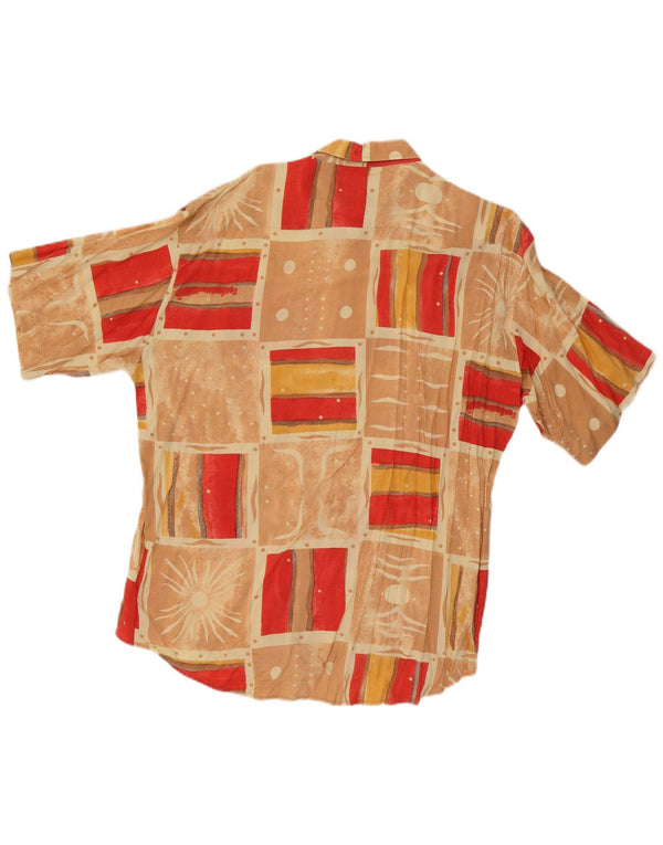 Kantaros Kortærmet Herreskjorte XL Flerfarvet Patchwork Viscose
