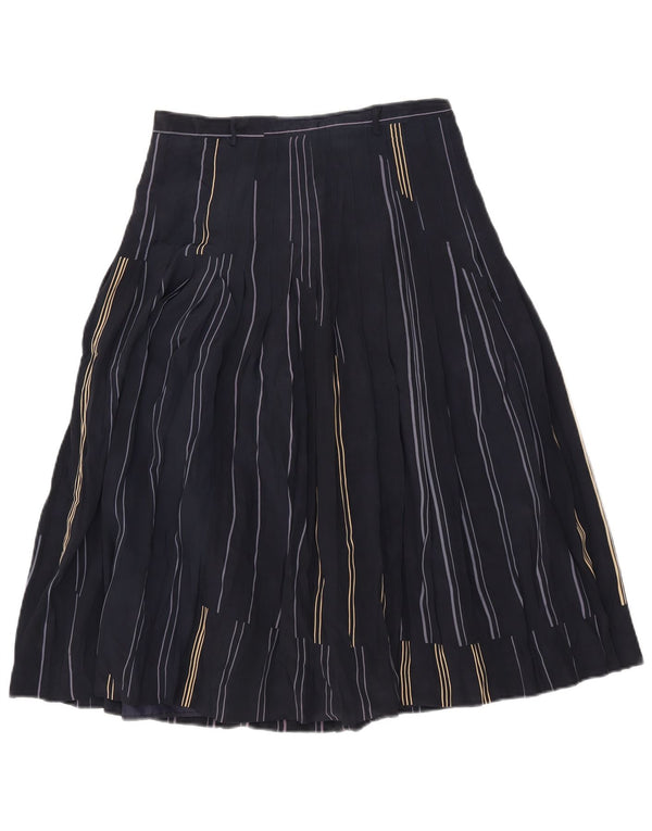 Vintage plisseret nederdel til kvinder EU 40 Medium W27 Marineblå stribet