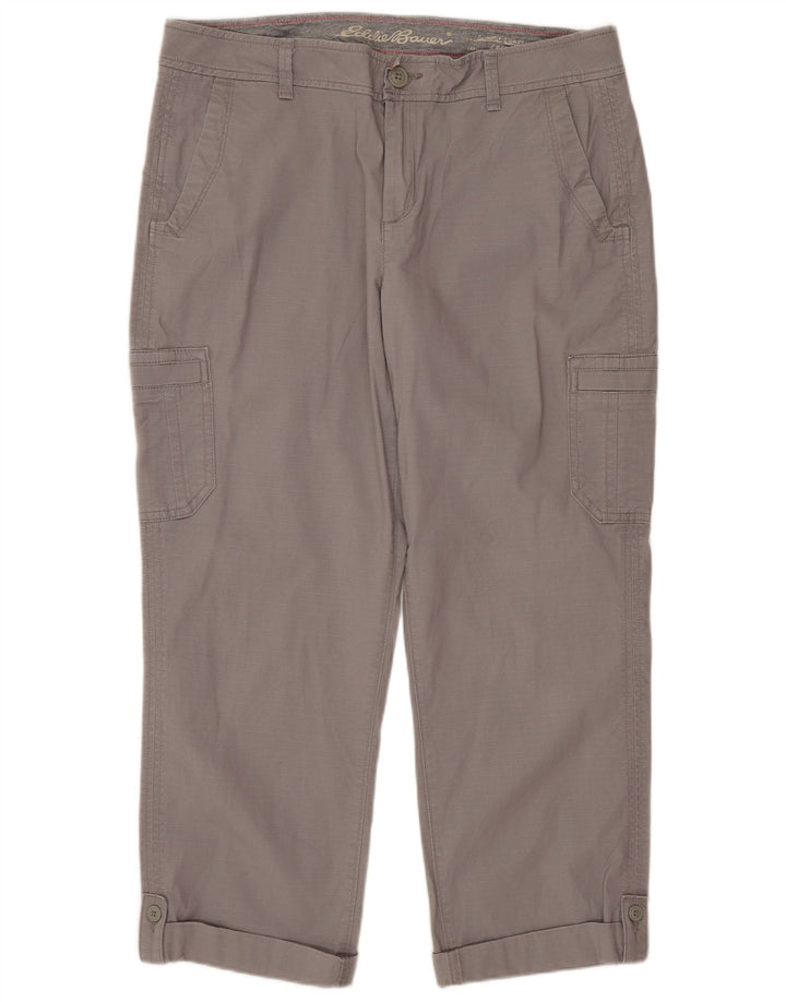 Eddie Bauer Dame Cropped Trousers US 10 Large W34 L24 Grå Bomuld