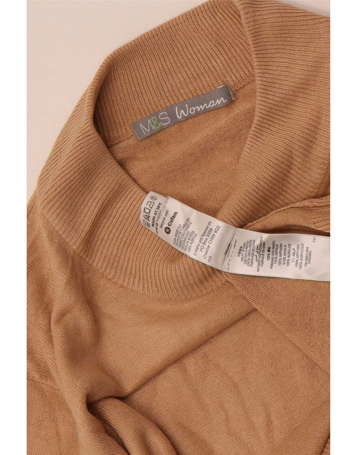 Marks & Spencer Dame Turtle Neck Jumper Sweater UK 16 Large Brown