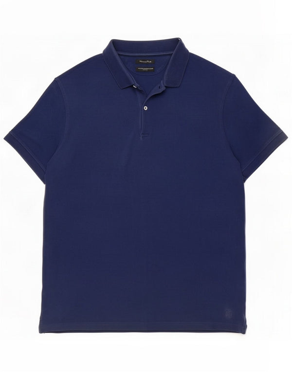 Massimo Dutti Poloskjorte til mænd XL Navy Blue Cotton