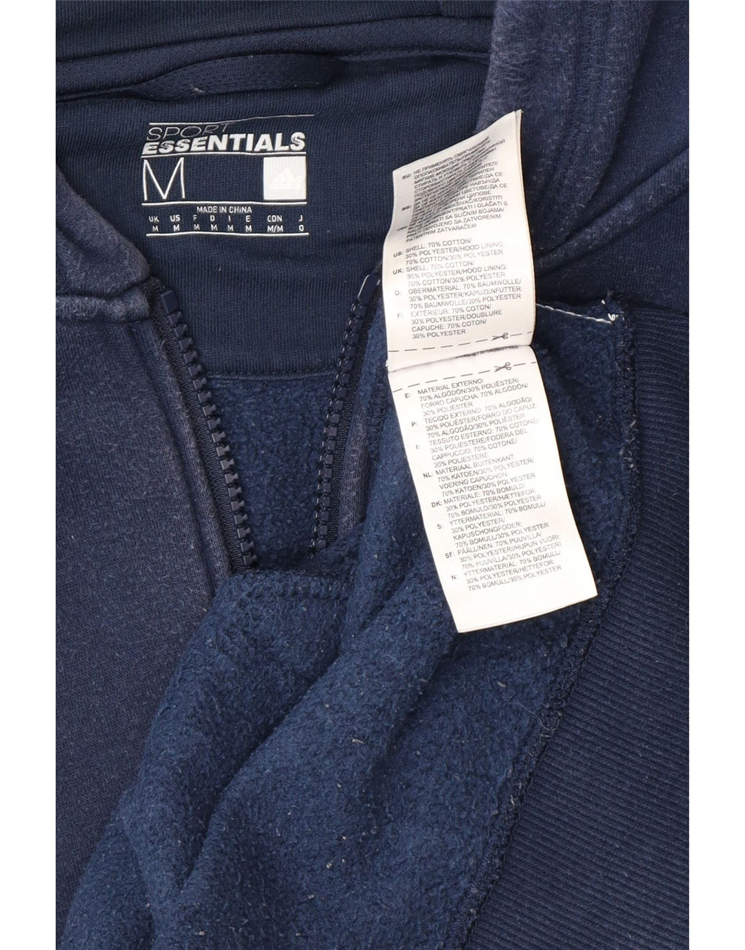 ADIDAS Hættetrøje med lynlås til mænd Medium marineblå bomuld