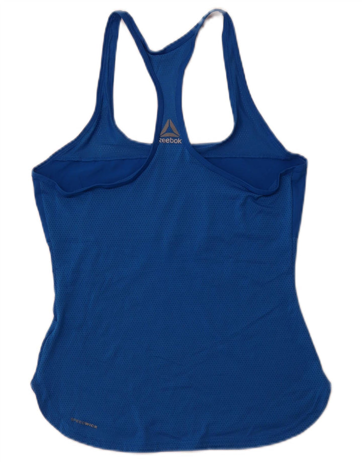 REEBOK Dame Grafisk Vest Top UK 8/10 Small Blue Sports