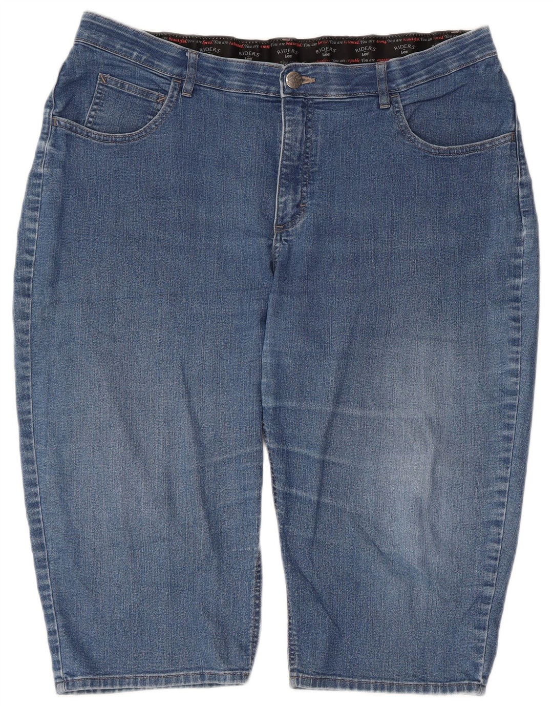 Lee Womens Riders Bermuda Denim Shorts W40 2XL Blå Bomuld
