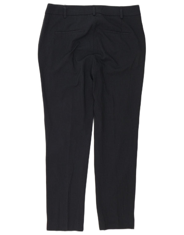 Zara Slim Chino-bukser til kvinder EU 38 Small W28 L28 Marineblå nålestribe