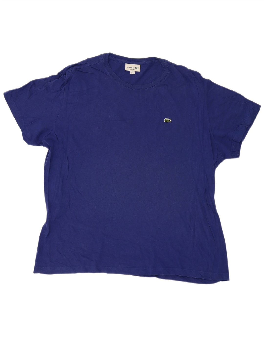 LACOSTE Herre Regular Fit T-Shirt Top Størrelse 8 3XL Blå Bomuld