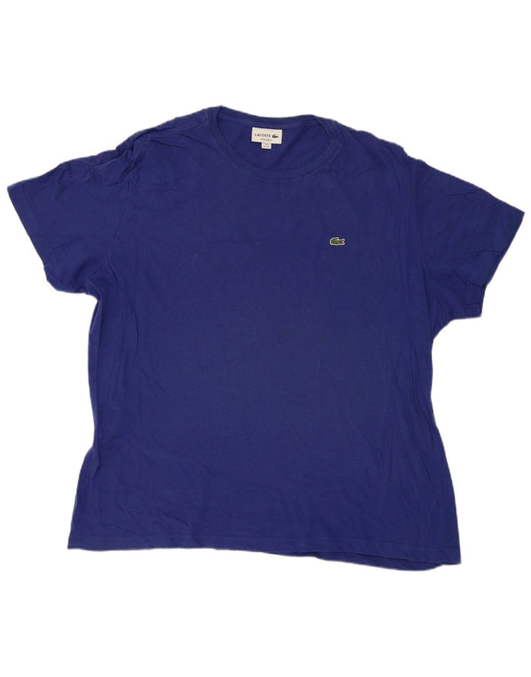 LACOSTE Herre Regular Fit T-Shirt Top Størrelse 8 3XL Blå Bomuld