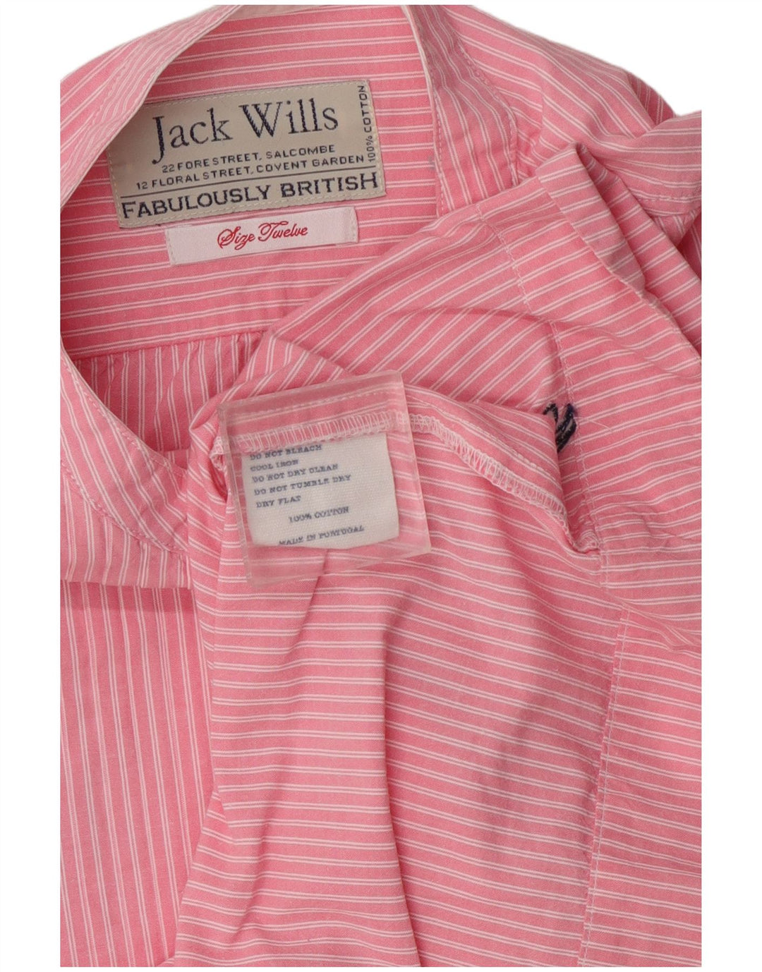 Jack Wills Dame Kortærmet Pullover Shirt UK 12 Medium Pink Striped