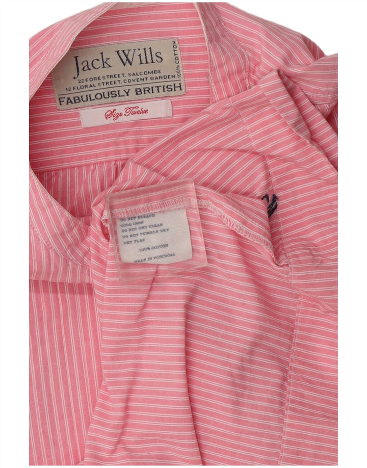 Jack Wills Dame Kortærmet Pullover Shirt UK 12 Medium Pink Striped