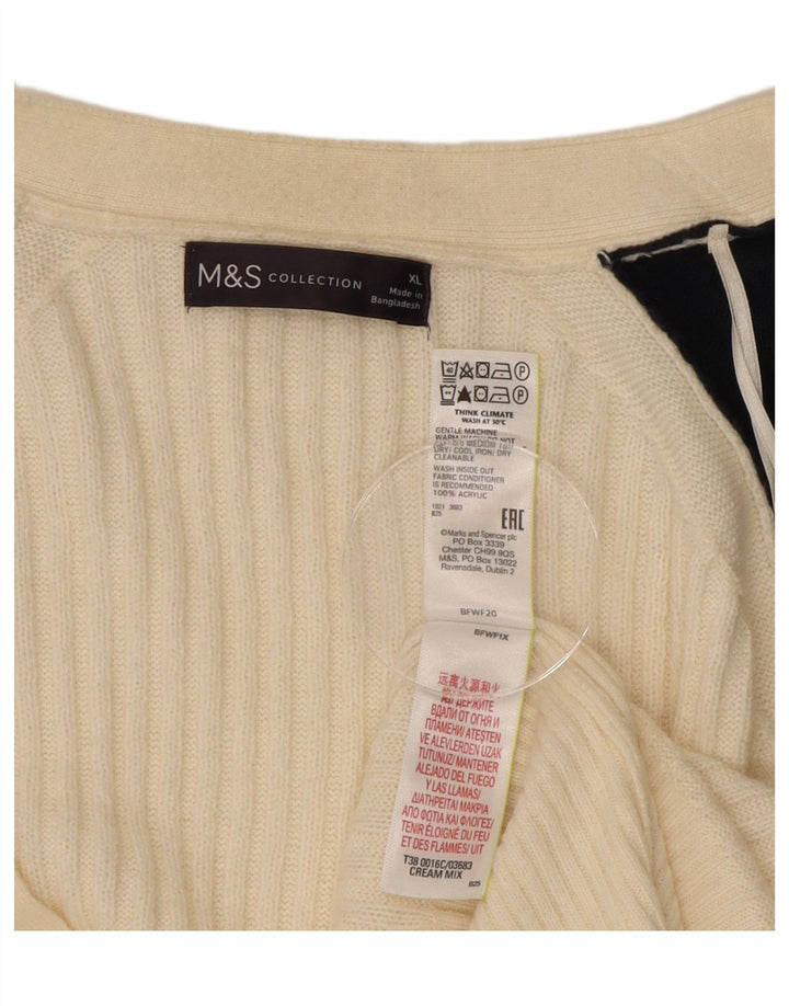 Marks & Spencer Dame oversized cardigan sweater UK 18 XL Hvid