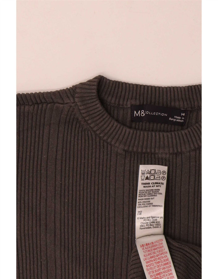 Marks & Spencer Dametop Langærmet UK 14 Medium Grey Viscose