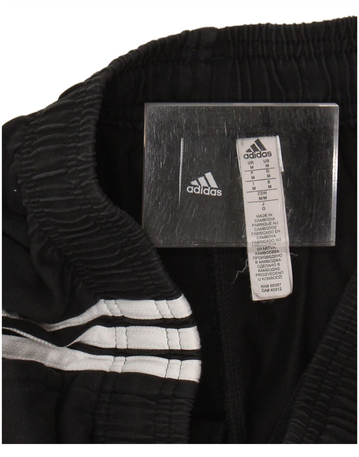 ADIDAS Mens Tracksuit Trousers Medium  Black Cotton