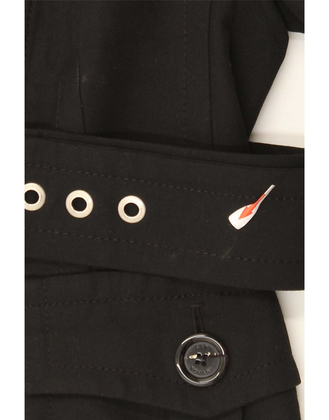 Zara Womens Biker Jacket UK 12 Medium Black Polyester