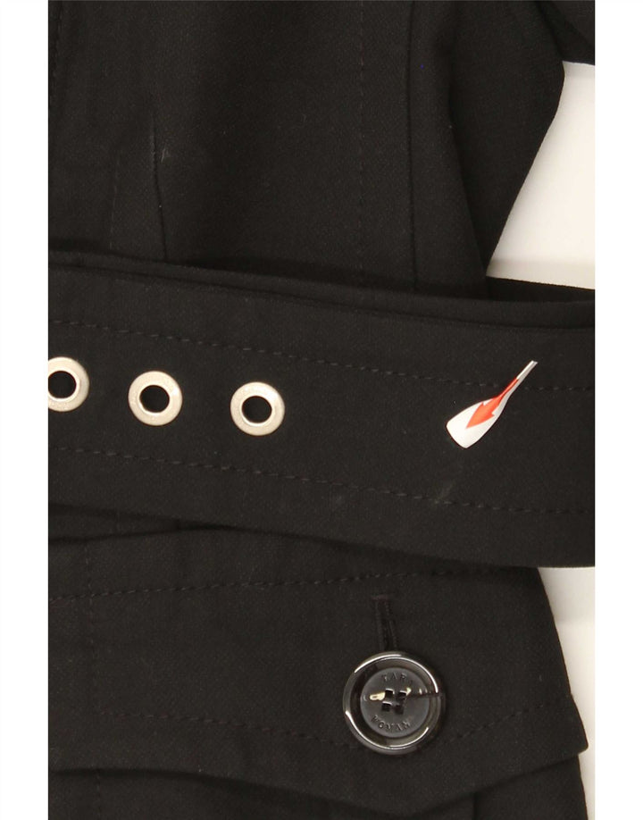 Zara Womens Biker Jacket UK 12 Medium Black Polyester