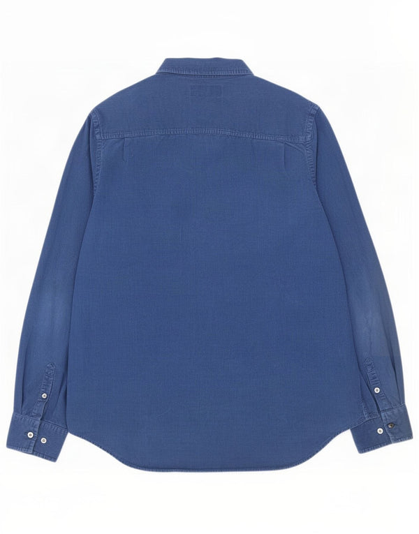 Cos Mens Corduroy Regular Fit Shirt Large Navy Blue Cotton