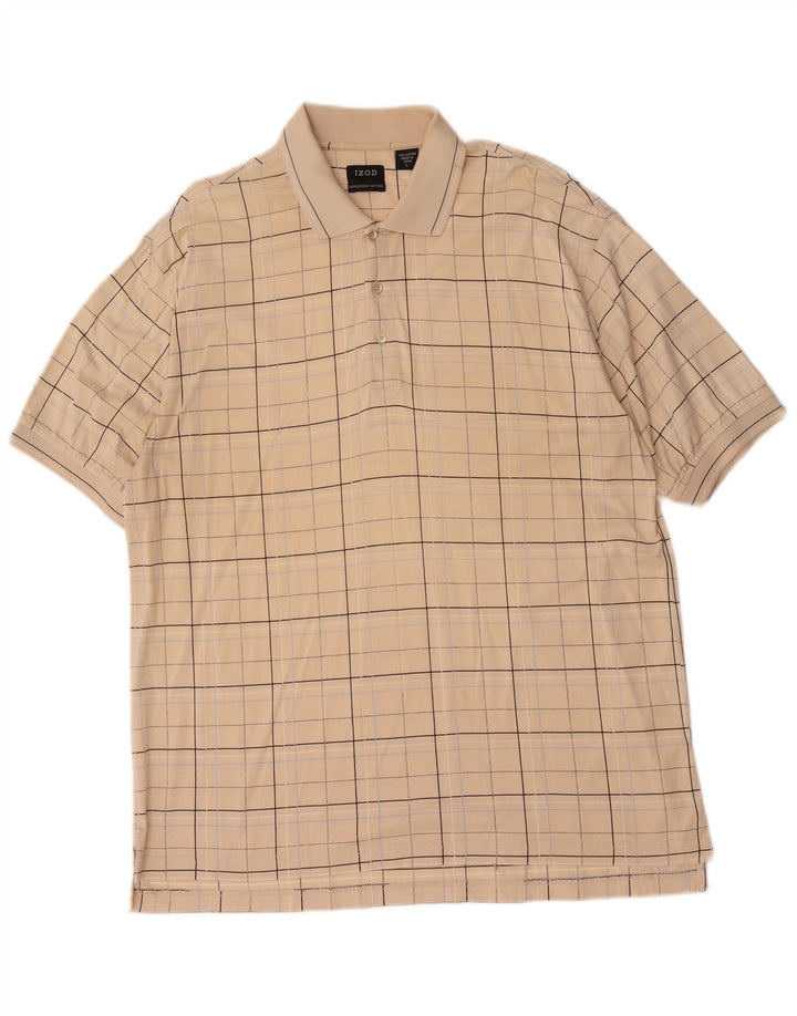Izod herre poloshirt stor beige ternet bomuld