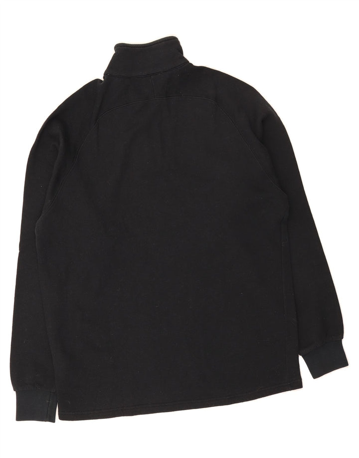 ERREA Mens Zip Neck Sweatshirt Jumper Large Black Cotton Vintage Errea and Second-Hand Errea from Messina Hembry 