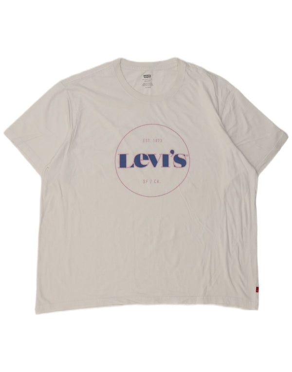 Levi's Herre grafisk T-shirt top XL hvid bomuld