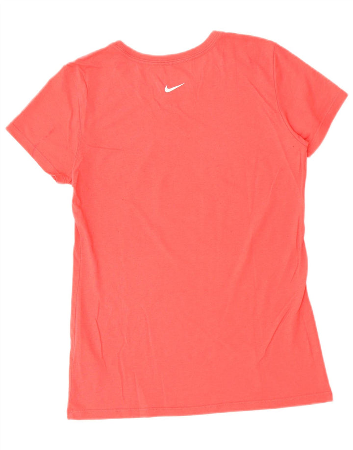 NIKE Dame Slim Fit Grafisk T-Shirt Top UK 12 Medium Rød