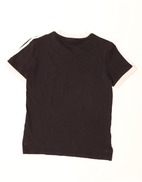 Adidas Dame T-Shirt Top UK 8 Small Black Bomuld
