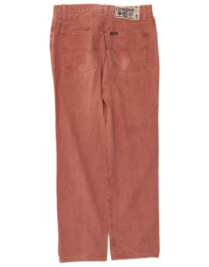 Bomuldsbælte Straight Jeans til mænd W36 L29 Maroon