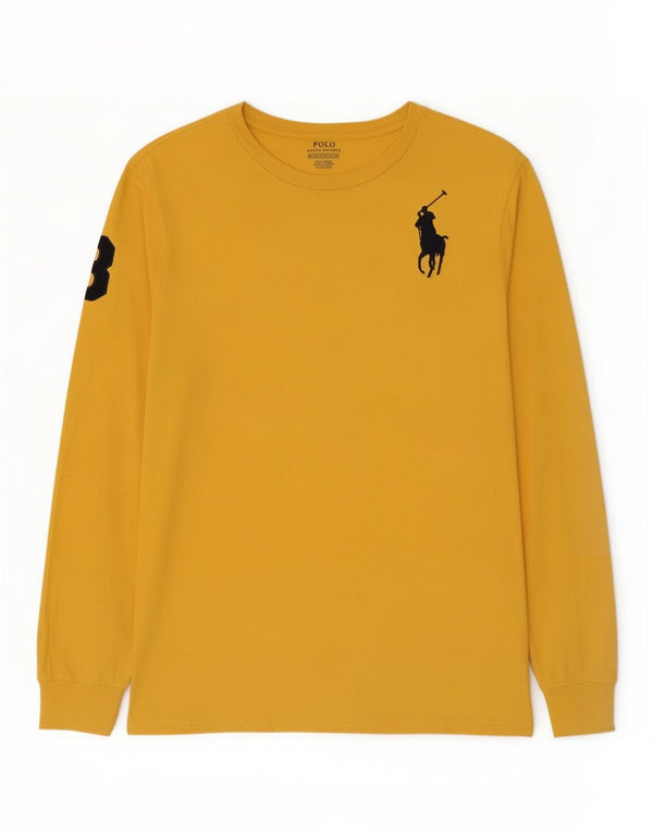 Polo Ralph Lauren drenge grafisk top langærmet 15-16 år XL gul bomuld