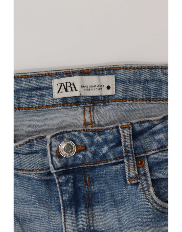 Zara Dame Denim Shorts EU 42 Large W32 Blå