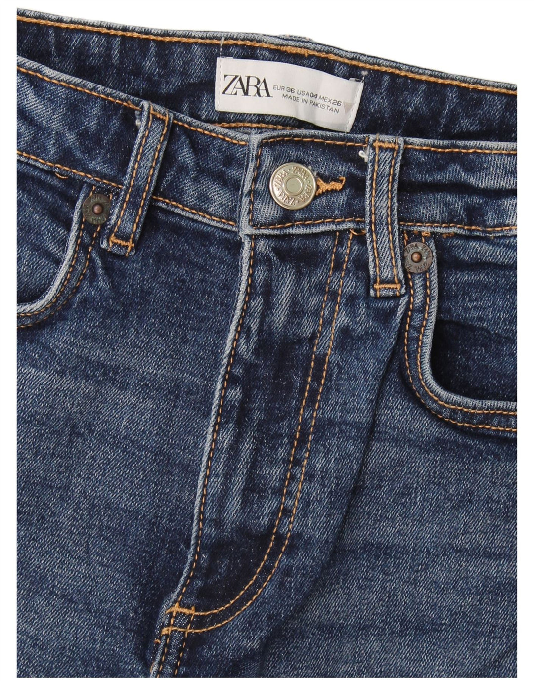 Zara Dame Bootcut Jeans EU 36 XS W26 L25 Marineblå