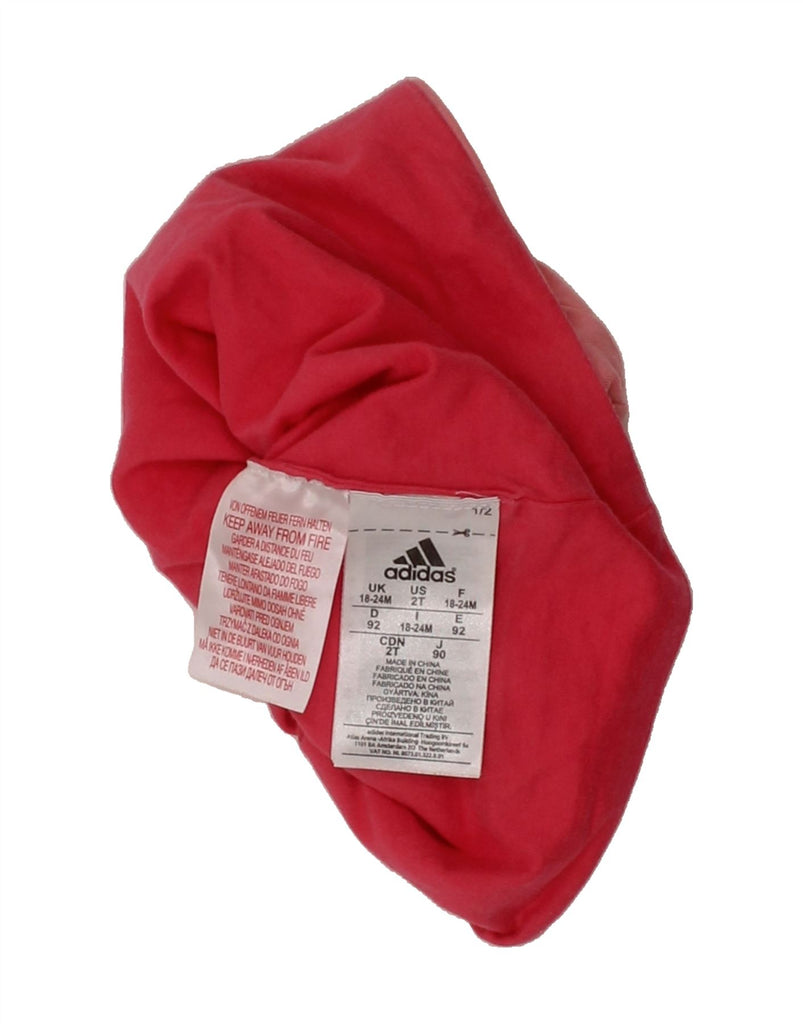 ADIDAS Baby Girls Beanie Hat 18-24 Months Pink Colourblock Cotton Vintage Adidas and Second-Hand Adidas from Messina Hembry 