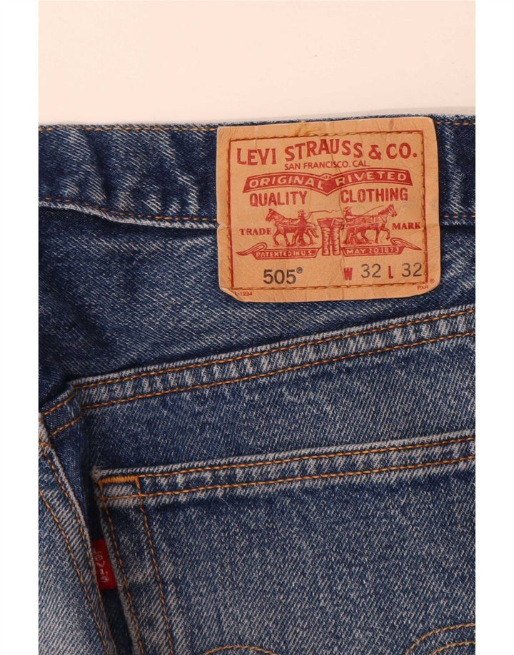 Levi's Herre 505 Regular Fit Straight Jeans W32 L32 Blå Bomuld