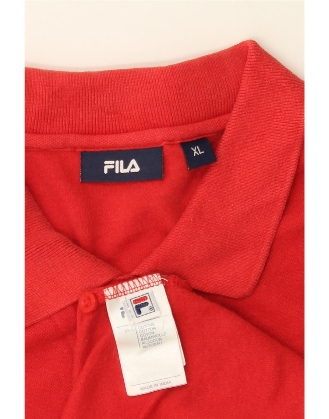 FILA Mens Polo Shirt XL Red Cotton Vintage Fila and Second-Hand Fila from Messina Hembry 