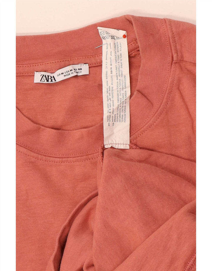 Zara Herre T-Shirt Top Medium Rød Bomuld
