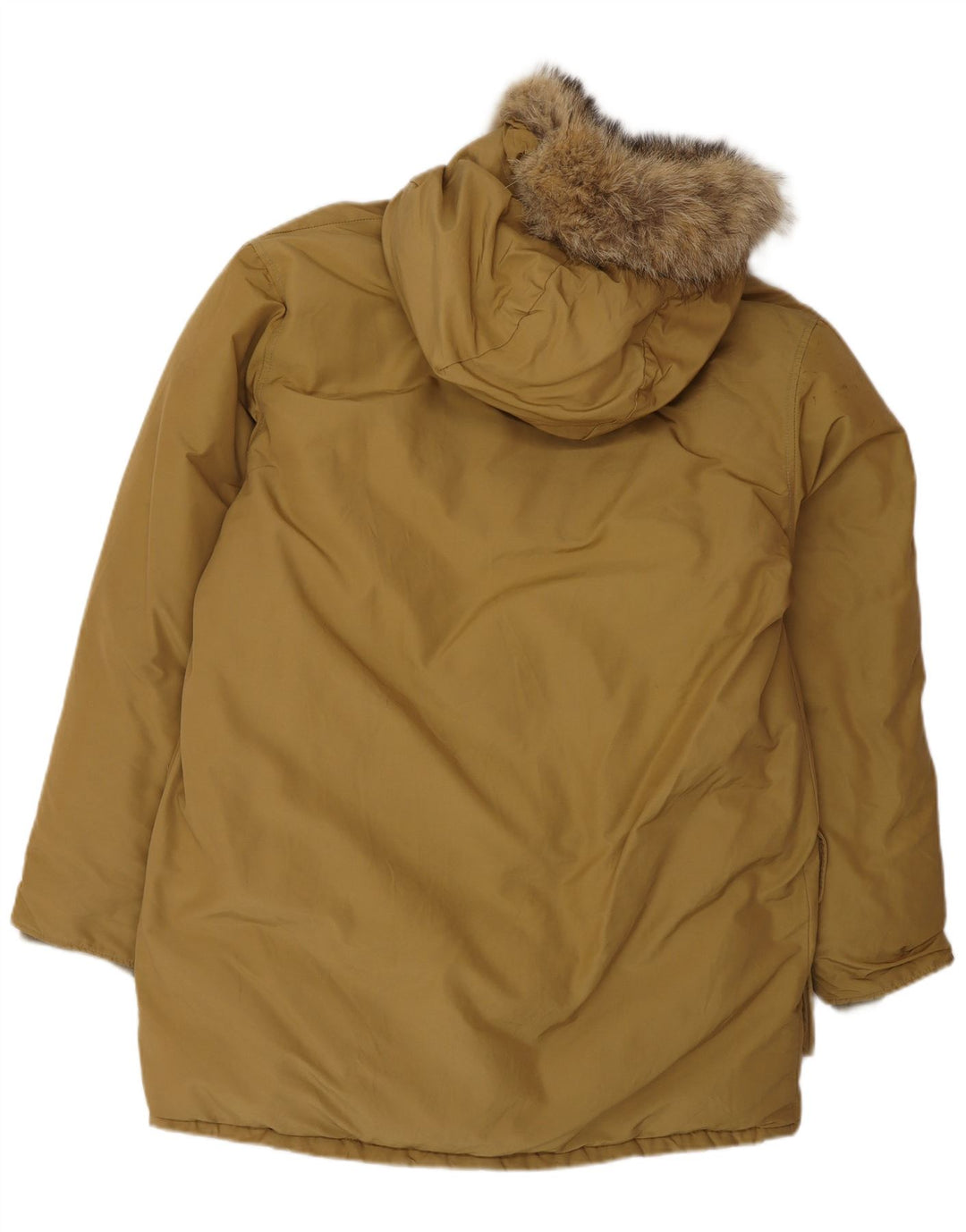 Woolrich Herre Hooded Polstret Frakke UK 38 Medium Beige Bomuld