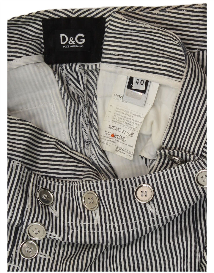 DOLCE & GABBANA Casual Bukser til kvinder IT 40 Small W29 L27 Sort nålestribe
