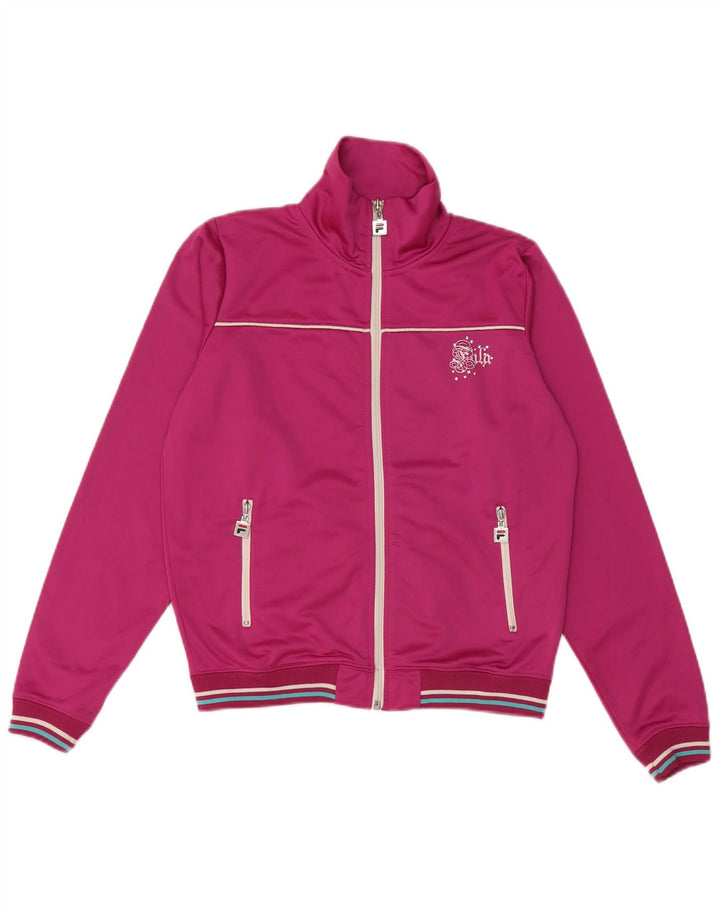 Fila træningsdragt topjakke til kvinder UK 10 Small Pink Polyester