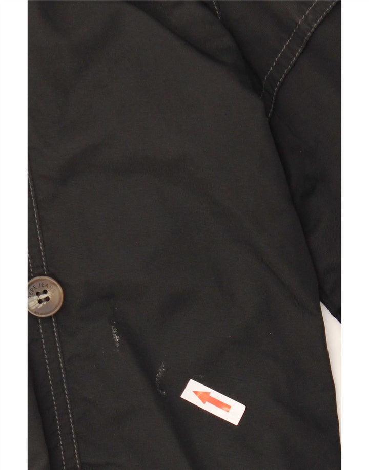 PEPE Jeans Dame Trench Coat UK 10 Small Black Bomuld