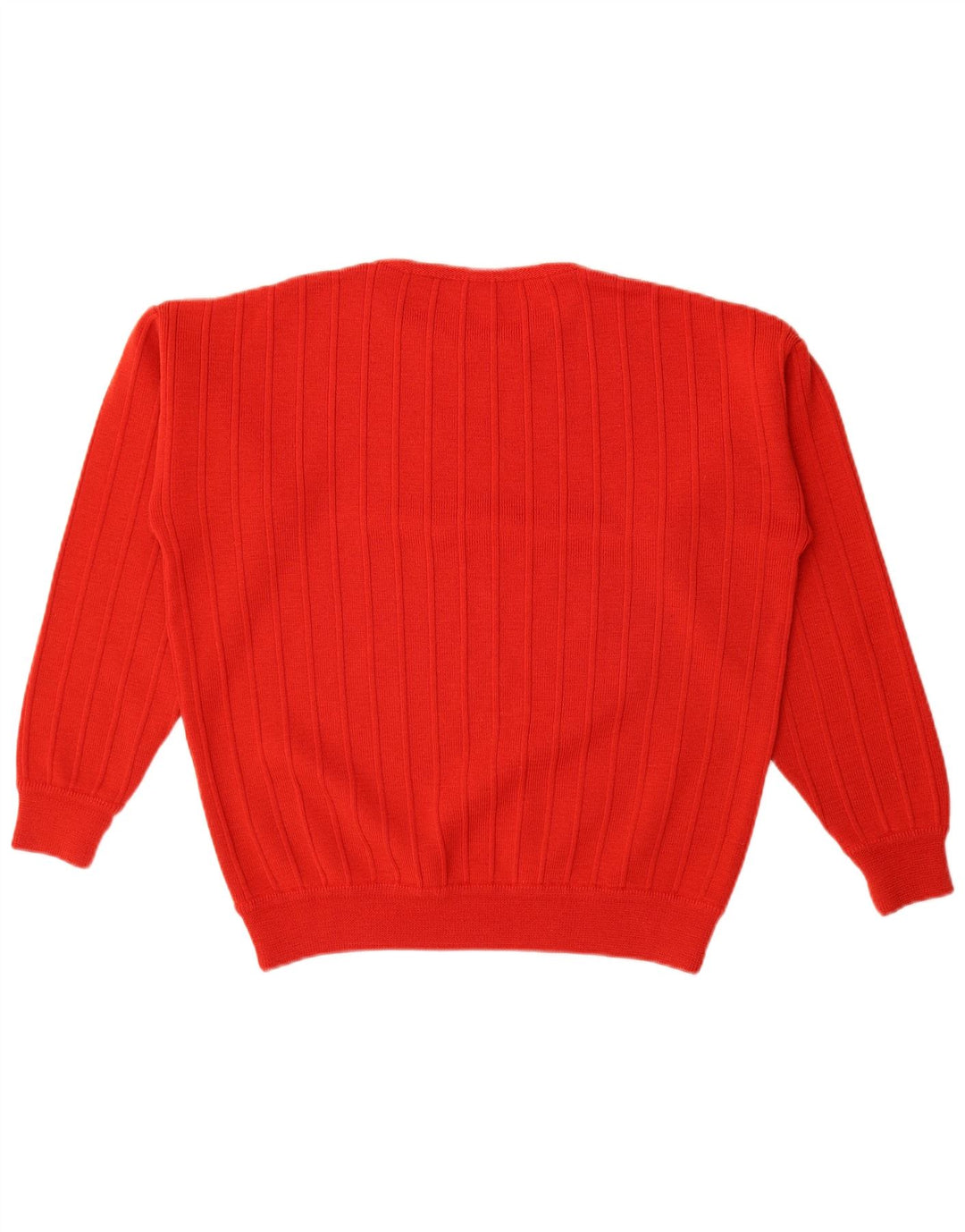 Vintage Dame Oversized Crew Neck Jumper Sweater UK 14 Medium rød stribet