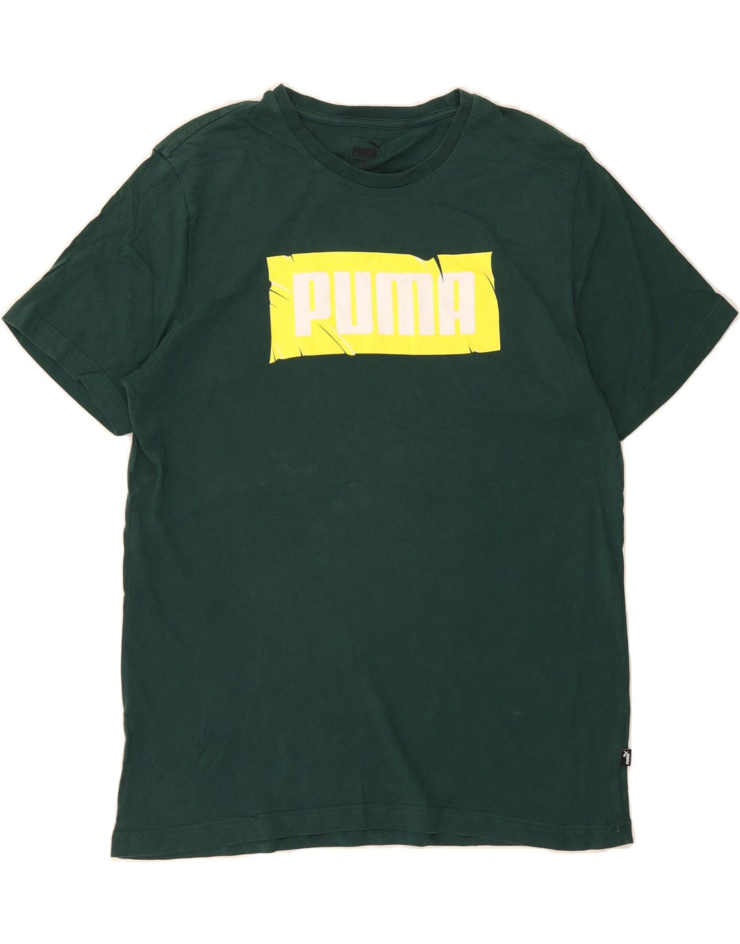 PUMA Mens Graphic T-Shirt Top Large Green Cotton Vintage Puma and Second-Hand Puma from Messina Hembry 