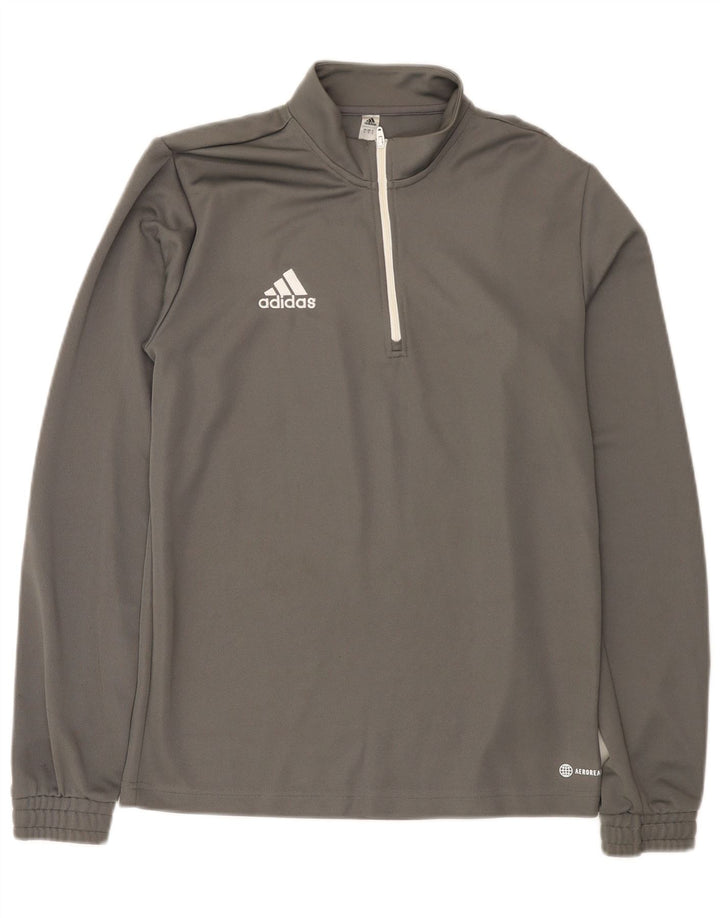Adidas Herre Aeroready Zip Neck Pullover Træningsdragt Top Lille grå polyester
