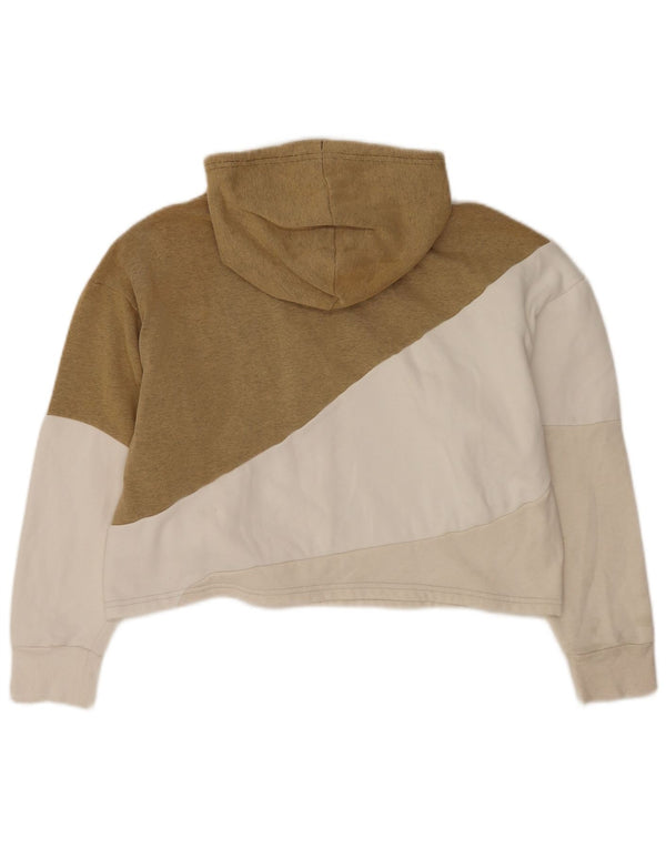 Puma Womens Crop Oversized hættetrøje Jumper UK 14 Medium Beige Colourblock