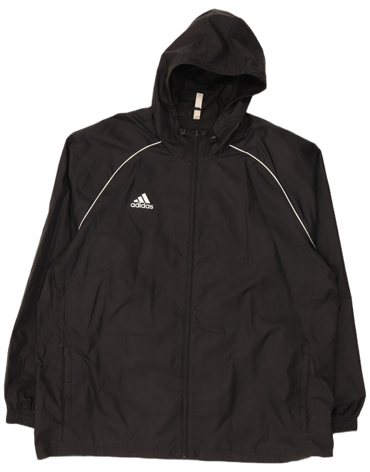 Adidas Regnjakke med hætte til mænd UK 44 2XL Sort Nylon