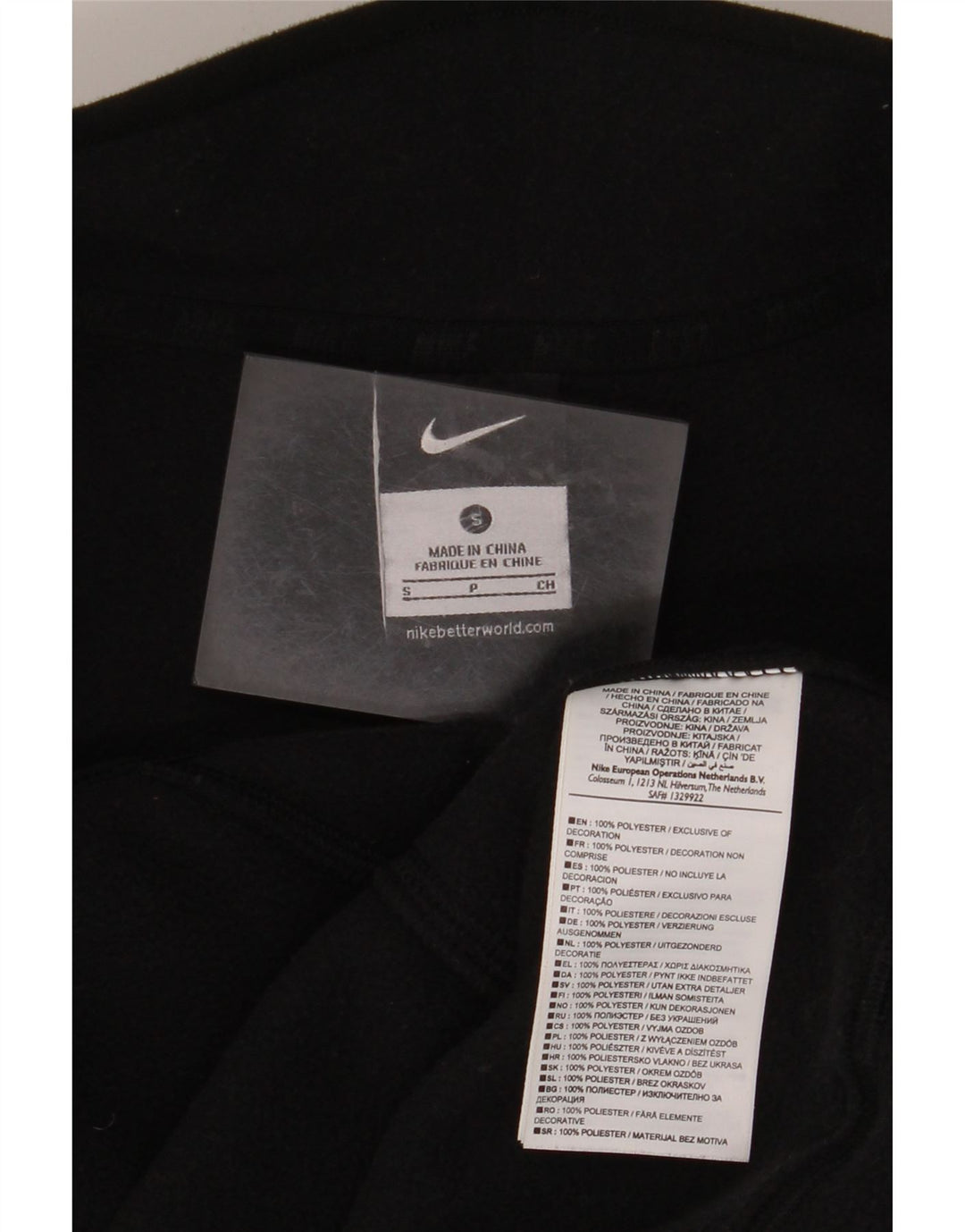 NIKE Fleecejakke til mænd UK 36 Lille sort polyester