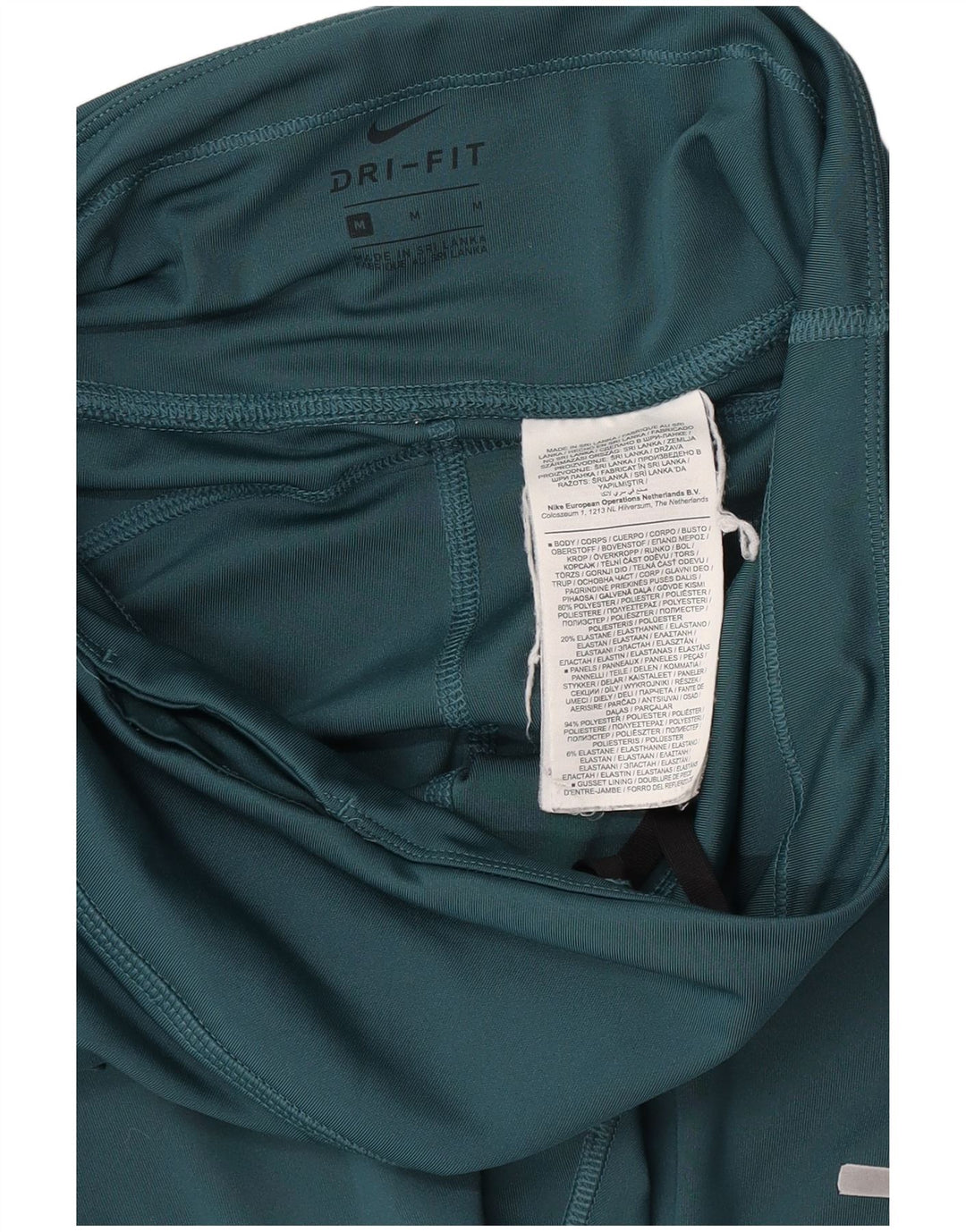Nike Dame Dri Fit Grafiske Leggings UK 12 Medium Green Polyester