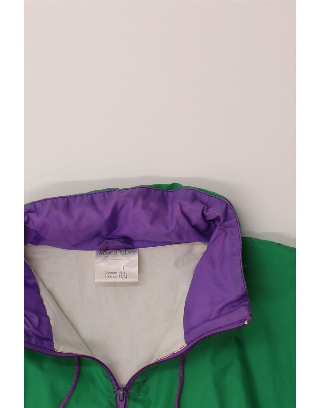 MARCEL CLAIR Mens Hooded Rain Jacket UK 40 Large Green Colourblock Vintage Marcel Clair and Second-Hand Marcel Clair from Messina Hembry 