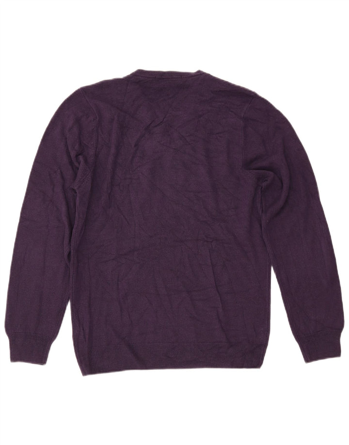 MARKS & SPENCER Herre V-hals sweater lille lilla akryl