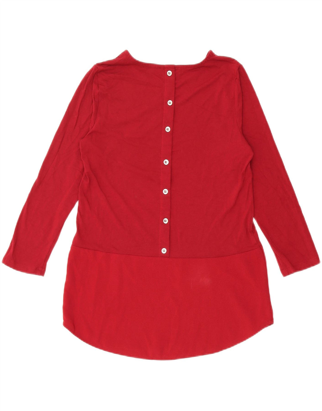 WAREHOUSE Dame 3/4-ærmet bluse Top UK 8 Small Burgundy Viscose