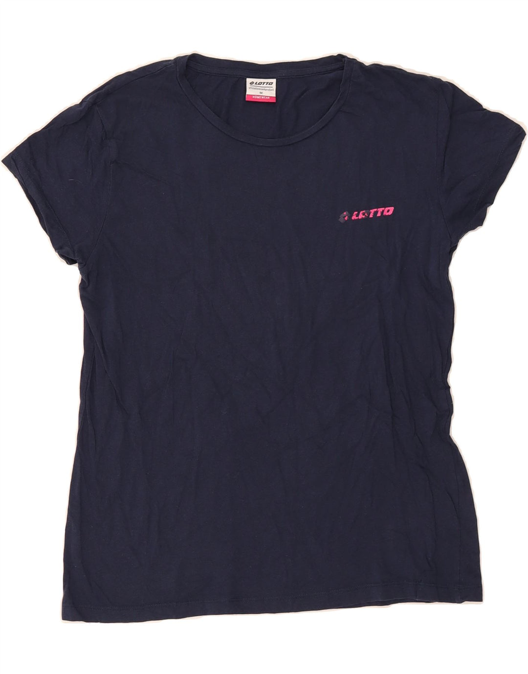 LOTTO Womens T-Shirt Top UK 14 Medium Navy Blue Cotton Vintage Lotto and Second-Hand Lotto from Messina Hembry 