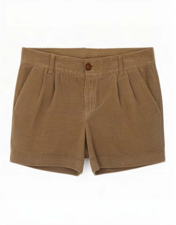 Massimo Dutti Womens Pegged Corduroy Shorts EU 36 XS W26 Brun Polyester