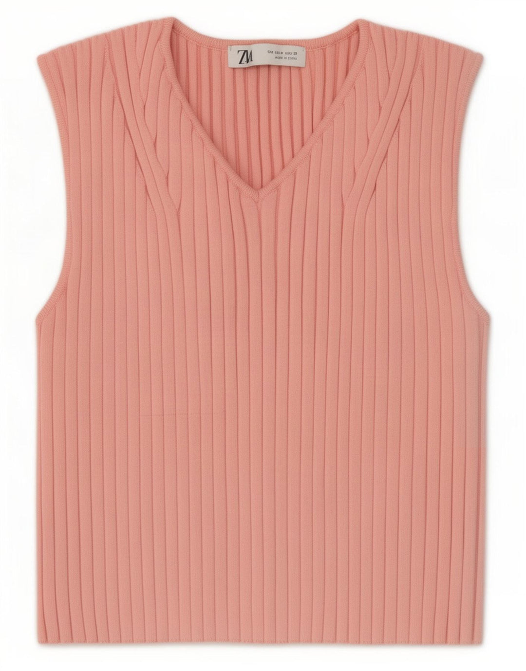 Zara Womens Crop Vest Top UK 12 Medium Pink Polyester